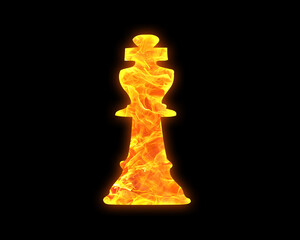 Chess King fires Flames Icon Logo Symbol illustration