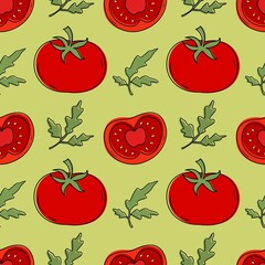Vector pattern of a set of tomatoes.