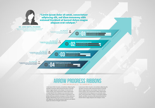 Arrow Progress Ribbons Infographic
