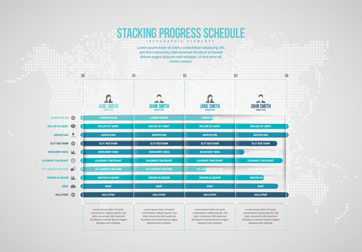 Stacking Progress Schedule Infographic