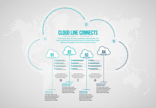 Cloud Line Connects Infographic