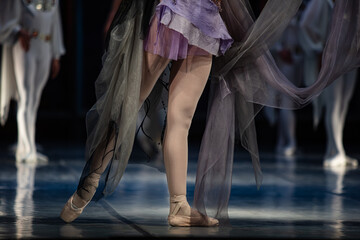La Esmeralda ballet. Closeup of dancing legs. © Ruslan