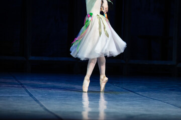 La Esmeralda ballet. Closeup of dancing legs.