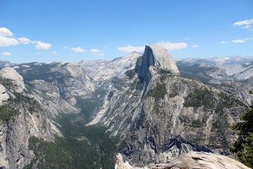 Hal dome from Glacier Point in Yosemite National Park, California