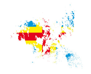 Aland Flag National Europe Emblem Map Icon Vector Illustration Abstract Design Element