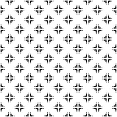 Black and white seamless pattern texture. Greyscale ornamental graphic design. Mosaic ornaments. Pattern template. Vector illustration. EPS10.