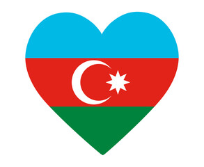 Azerbaijan Flag National Europe Emblem Heart Icon Vector Illustration Abstract Design Element