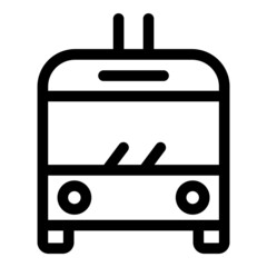 Trolleybus Flat Icon Isolated On White Background