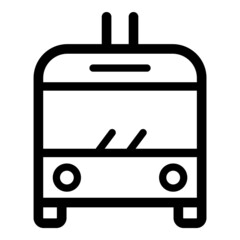 Fototapeta premium Trolleybus Flat Icon Isolated On White Background
