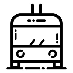 Trolleybus Flat Icon Isolated On White Background