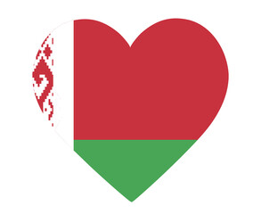 Belarus Flag National Europe Emblem Heart Icon Vector Illustration Abstract Design Element