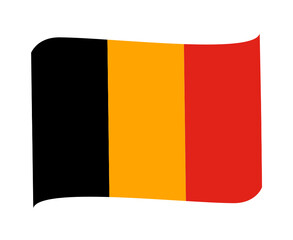 Belgium Flag National Europe Emblem Ribbon Icon Vector Illustration Abstract Design Element