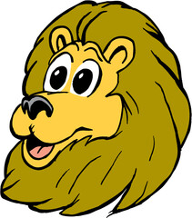 Lion Mascot Casual Head Vector Illustration