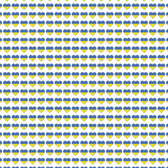 I Love Ukraine Concept - Heart Flag - White Background - 3D Illustration