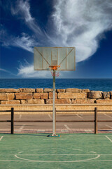 basketball hoop on the beach