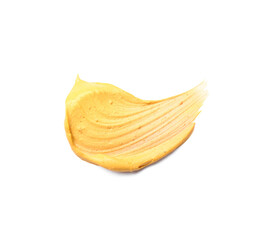 Smear of turmeric mask on white background