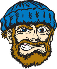 Lumberjack Mascot Head Vector Illustration