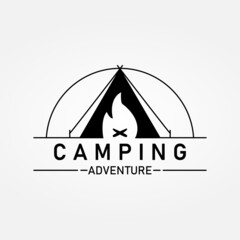 Camping adventure logo simple illustration