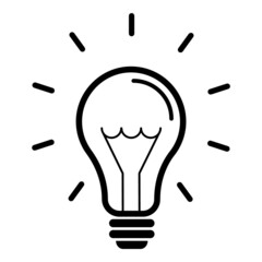 Lightbulb Flat Icon Isolated On White Background