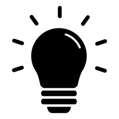 Lightbulb Flat Icon Isolated On White Background