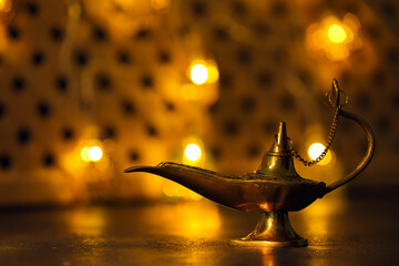 Muslim lamp on dark table