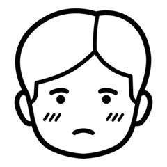 Child Head Flat Icon Isolated On White Background