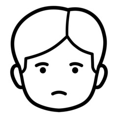 Child Head Flat Icon Isolated On White Background