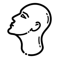 Man Head Flat Icon Isolated On White Background