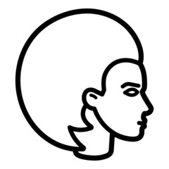 Woman Head Flat Icon Isolated On White Background
