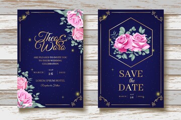 Elegant Floral Wedding Invitation Card Set