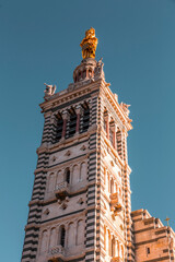 Fototapeta na wymiar Basilica of Notre-Dame de la Garde or la Bonne Mère in Marseille, France