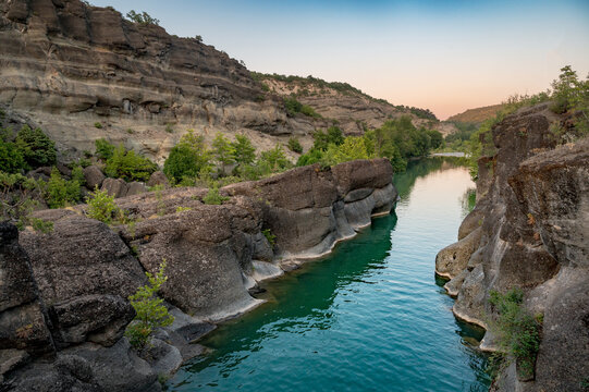View of venetikos river from venetikos bridge - Grevena, Greece
