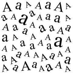 Vector Pattern With Big And Small Letter A Illustration On White Background