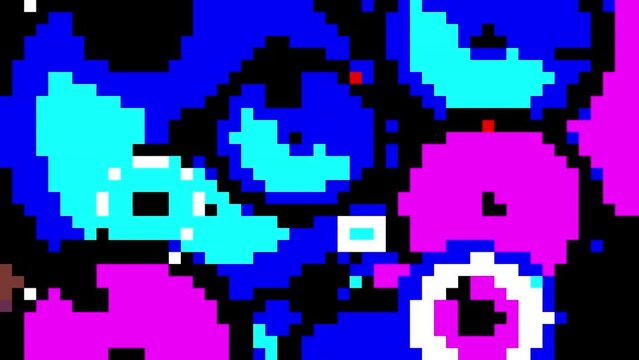 crypto art animation, abstraction with pixelate effect in holographic colors, 4K animated wallpaper