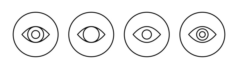 Eye icons set. Eye sign and symbol. Look and Vision icon.