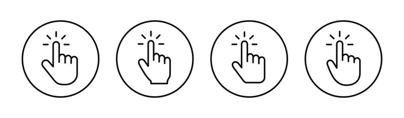 Hand cursor icons set. cursor sign and symbol. hand cursor icon clik