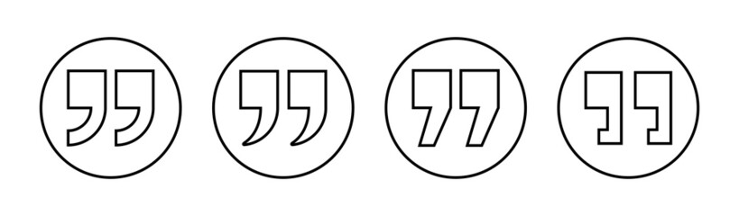 Quote icons set. Quotation mark sign and symbol