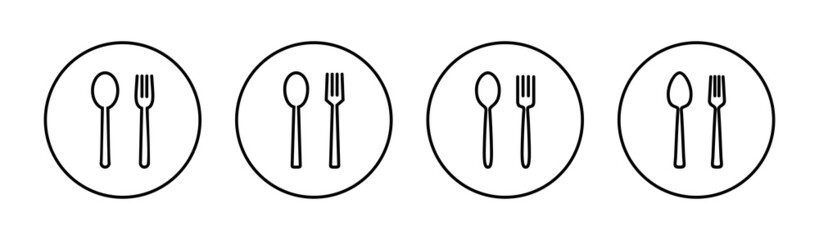 spoon and fork icons set. spoon, fork and knife icon vector. restaurant sign and symbol