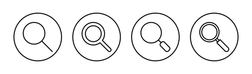Search icons set. search magnifying glass sign and symbol