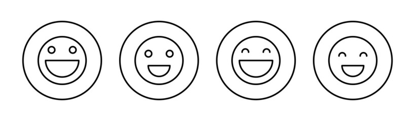 Smile icons set. smile emoticon icon. feedback sign and symbol