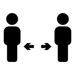 Social Distance Flat Icon Isolated On White Background