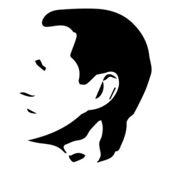 Man Head Silhouette Flat Icon Isolated On White Background