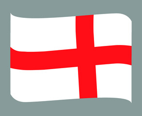 England Flag National Europe Emblem Ribbon Icon Vector Illustration Abstract Design Element