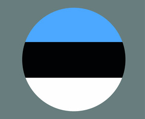 Estonia Flag National Europe Emblem Icon Vector Illustration Abstract Design Element