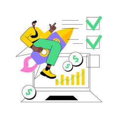 Demand planning abstract concept vector illustration. Demand analytics, digital sales forecast, supply chain planning, revenue, product profitability, finance management abstract metaphor.