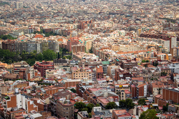 Fototapeta na wymiar view country from top view of the city view of Barcelona from bunkers del Carmel