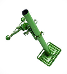 3d model of mine-thrower isolated on white background