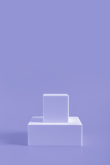 Podium stand, trendy minimal geometric scene  for product. Very Peri - color of the year 2022