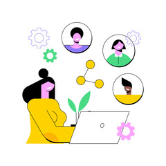 Employee sharing abstract concept vector illustration. Employee stock option, new form of employment, strategic sharing, sign contract with many employers, latest hiring trend abstract metaphor.
