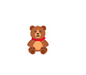 Teddy bear vector isolated icon. Emoji illustration. Teddy bear vector emoticon
